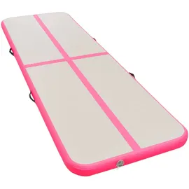 vidaXL Aufblasbare Gymnastikmatte mit Pumpe 400x100x10 cm PVC Rosa