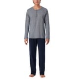 SCHIESSER Herren Schlafanzug lang Pyjamaset, Blau 52
