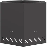 vidaXL Feuerstelle Rauchfrei Sechseckig Schwarz 58x58x51 cm Stahl
