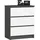 milord furniture Kommode K60 mit 3 Schubladen 60 x 77 x 40 cm Grau/Weiß