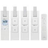HOMEPILOT elektrische Gurtwickler Starterset für 4 Rollläden/Fenster | Smarte Rolladensteuerung mit 4x RolloTron Rolladenantrieb + Fernbedienung