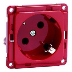 Peha - Steckdose SCHUKO Einbau rot, 45 Grad