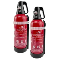 ANAF Pulver-Feuerlöscher Aluminium Doppelpack 2 kg ABC mit 4 LE KFZ Halterung, Manometer, Dauerdruck, ABC-Pulver, (Doppelpack) 2 kg, mit Halterung, Manometer