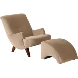 58 aufm Kessel Sessel Kajsa 71x80x101 Bezug Samtvelours Buche nussbaum/sand | Gr.: onesize
