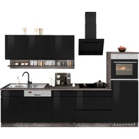 Held Küchenzeile Virginia E-Geräte 300 cm schwarz ohne Induktion ohne Kühlschrank
