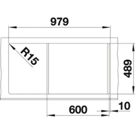 Blanco Axis III 6 S-IF links Edelstahl Seidenglanz + Excenterbetätigung + InFino