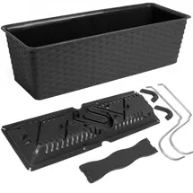 Prosperplast Pflanzkasten 49 x 17 x 17 cm Anthrazit Komplettset
