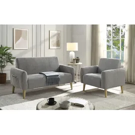 Atlantic Home Collection Sessel Moby Cord 0 x 0 x 0 cm Grau