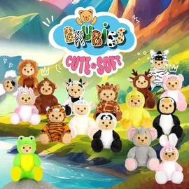 brubies Teddy Löwe - 25 cm Teddybär im Löwenkostüm mit Kapuze - Plüschtier für kuschelige Abenteuer - Kuscheltier Geschenk für Kinder - Braun