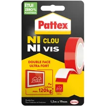 Pattex Ni Clou Ni Vis - Adesivo di fissaggio, 120 kg, 19 mm x 1.5 m