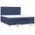 vidaXL Boxspringbett mit Matratze Blau 180x200 cm Stoff