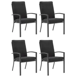 Gardissimo BOSTON 4x Alu Stapelsessel Textilenbezug Sessel stapelbar grau