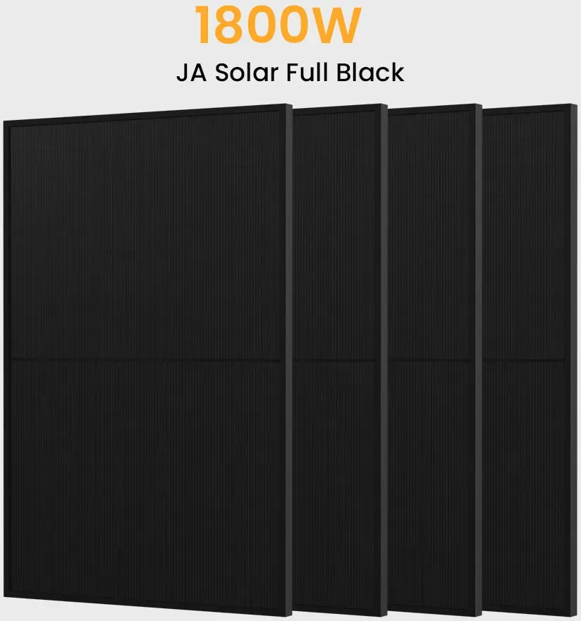 JA Solar 450Wp Full Black Paneel Bifaziale N-Doppelglas-Monomodul Solarmodul - 4 Stücke / Selbstabholung