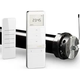 Nobily Profi-Set elektromechanischer Funk-Rolladenmotor PR5 20/15-60 inkl. Funk-Timer Exquisit Handsender für die 60mm Achtkant-Welle | bis 50Kg