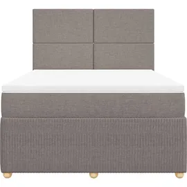 vidaXL Boxspringbett 140 x 200 cm Taupe