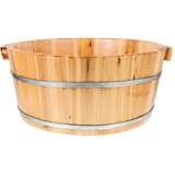 minkissy Holz Fußbadewanne Eimer Fußwaschbecken Zum Einweichen Der Füße Tragbar Für Sauna Badezimmer Outdoor Zuhause