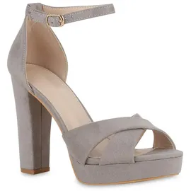 Stiefelparadies Damen High Heels in Grau Velours