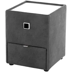 Nachtkonsole JOCKENHÖFER GRUPPE "Lancy", grau (dunkelgrau 415, 09), B:42,5cm H:53cm T:45cm, Holzwerkstoff, Glas, Sideboards, mit LED-Beleuchtung