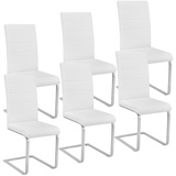Tectake tectake® Schwingstühle Kunstleder 6er Setweiß