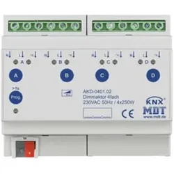 MDT technologies Dimmaktor 4-fach 6TE REG 250W, 230VAC AKD-0401.02