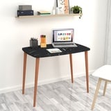 [en.casa] Schreibtisch Kongsberg Computertisch 70 x 90 x 60 cm PC-Tisch Arbeitstisch für Home Office Büro Marmor schwarz - Schwarz