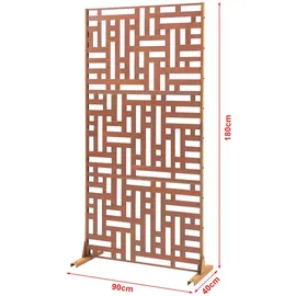 casa.pro Trennwand Bernalda 180x90 cm Stahl Edelrost