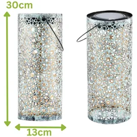 Marrakesch Orient & Mediterran Interior 2er Set Orientalische Solarlaterne Solar Laterne Windlich Noum Grün