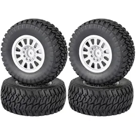Reely Reifen & Felgen 1:10 Block-Profil 12-Speichen Silber 4 St.
