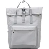 JIABAOZ Rolltop-Rucksack Damen Laptop Rucksack, Vielseitiger Tagesrucksack mit Rollverschluss,Wasserdichter Rucksack für Beruf, Schule und Reisen (Kleine,Hellgrau)
