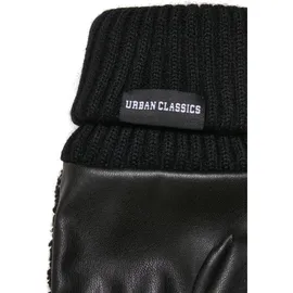URBAN CLASSICS Sherpa Synthetic Leather Gloves Schwarz S/M