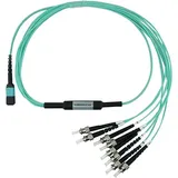 CBO LWL MPO/4xST Breakout Kabel OM3 5 Meter, Transceiver, Grün
