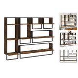 vidaXL Wandregal 6-tlg. Räuchereiche  mit Stangen  L x B x H cm Braun