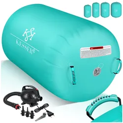 KESSER® Aufblasbare Air Roll Airtrack, Gymnastik-Rolle   inkl. Tragetasche & elektr. Luftpumpe   Barrel Gymnastik Tumbling   Yoga Gymnastik Rolle Gymnastikmatte, Fitnessrolle
