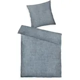 Tom Tailor Unisex Flanell-Bettwäsche in Melange-Optik, 2-teilig, 135x200/80x80 cm, blau, Meliert, Gr. 135X200