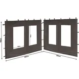 Quick-star - 2 Seitenteile Aus Pe Mit Fenster 300x195cm Für Pavillon 3x3m Seitenwand Anthrazit Ral 7012