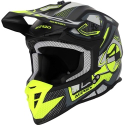 Acerbis Linear, Motocrosshelm - Matt Schwarz/Neon-Gelb/Grau - XXL