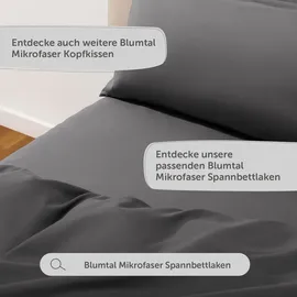 Blumtal Bettwäsche Unifarben Anthrazit 135 x 200 cm + 80 x 80 cm