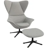 flexlux Ohrensessel »Stilo Relaxsessel, TV-Sessel«, Solitär, Stil-Ikone, drehbar, Fuß schwarz grau