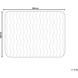 Beliani Matratzentopper Mikrofaser 160 x 200 cm Wasserdicht mit Gummizug an den Ecken Versteppt Matratzenschutz Auflage für Doppelbett