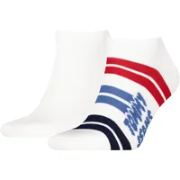 Tommy Hilfiger TH UNI TJ SNEAKER 2P FUSHION TOMMY Sneakersocken Rot/Weiß 39-42