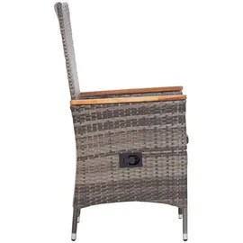 vidaXL Garten-Essgruppe 7-tlg. Grau