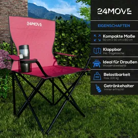 24move Campingstuhl Faltstuhl Rot 2 St.