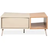 CaliCosy Couchtisch Beige Eiche 60 x 40 x 94 cm