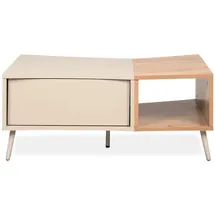 CaliCosy Couchtisch Beige Eiche 60 x 40 x 94 cm