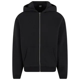 URBAN CLASSICS Fluffy Zip Hoody Kapuzenjacke schwarz, Größe 4XL