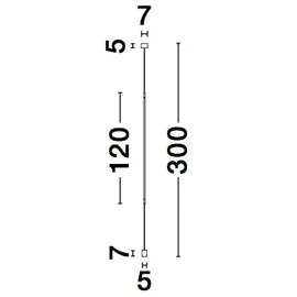 Nova Luce Elettra 1-flg. 300 cm schwarz