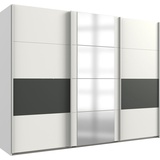 WIMEX Schwebetürenschrank »Barmbek«, mit 2 Stoffboxen und 2 zusätzlichen Einlegeböden, Spiegeltür, weiß