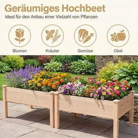komfotteu Hochbeet 122 x 62 x 48 cm Beige