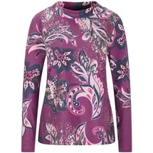GOLDNER Langarmshirt Sweatshirt Paisley-Design Lila 21
