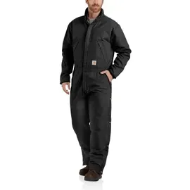 CARHARTT WASHED DUCK INSULATED COVERALL, schwarz,